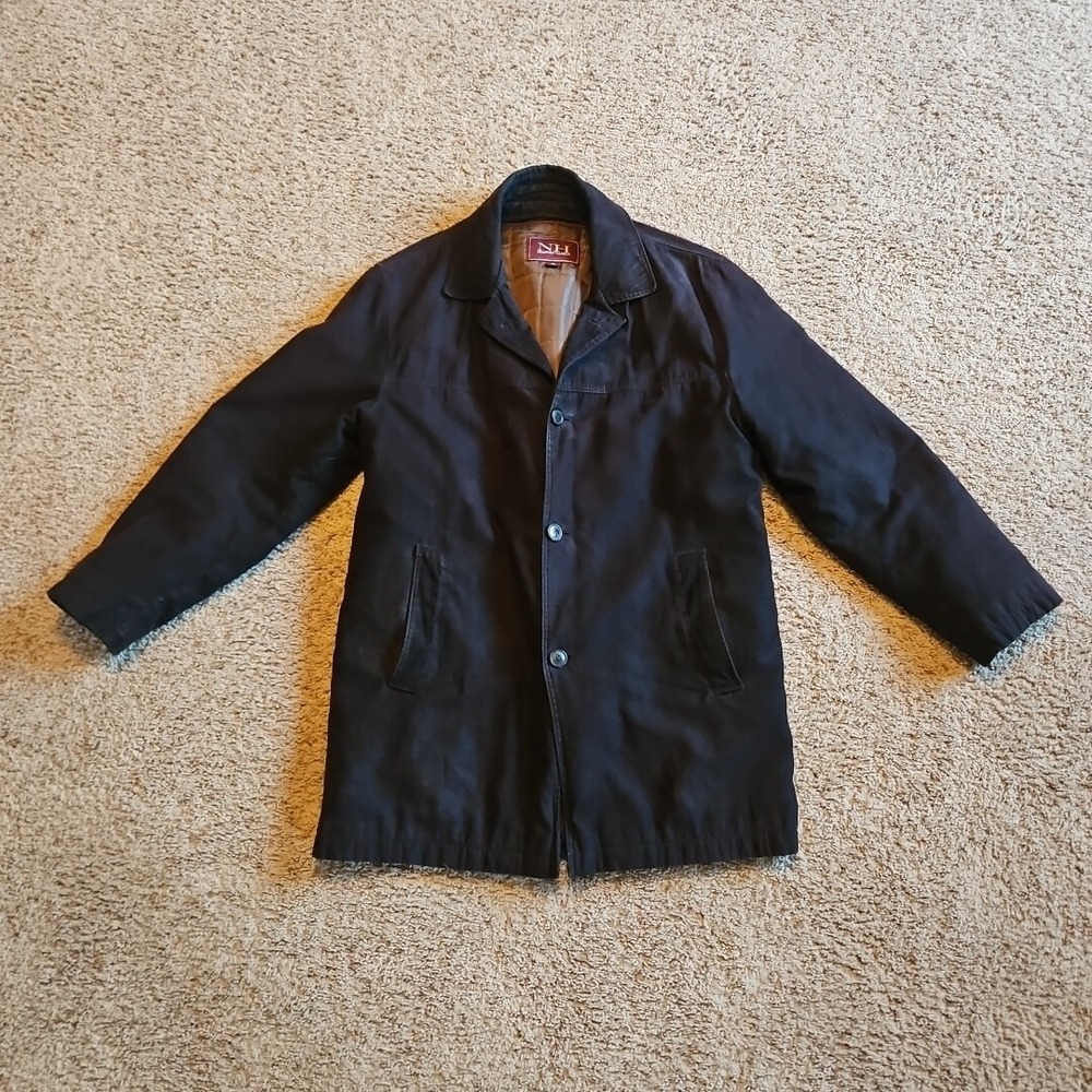 Newport‎ Harbor Jacket Mens Medium Black Washable Suede-like Zip in Liner